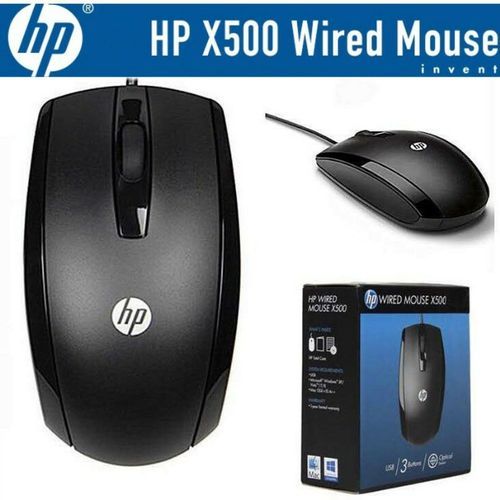 HP X500 Wired Mouse – High Precision, Ergonomic, USB Plug & Play